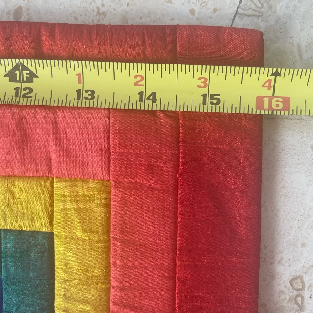 Rainbow Colorful Design Silk Euro Sham With Zipper On Back NEW - Picture 5 of 9